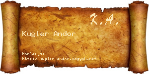 Kugler Andor névjegykártya
